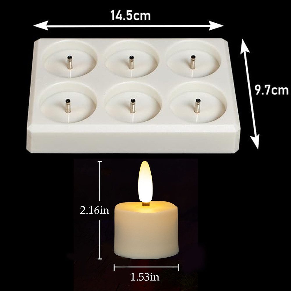 Tekoo LED-Kerze LED Teelichter mit Ladestation, 6er Set mit Fernbedienung & Timer (Set, 6-teiliges Set), USB-C Aufladung, Überladeschutz, 12-Tasten Fernbedienung
