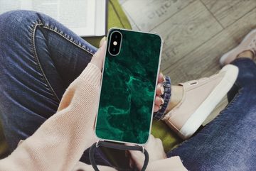 MuchoWow Handyhülle Marmor - Limone - Grün - Strukturiert - Marmoroptik, Handyhülle Telefonhülle Apple iPhone Xs
