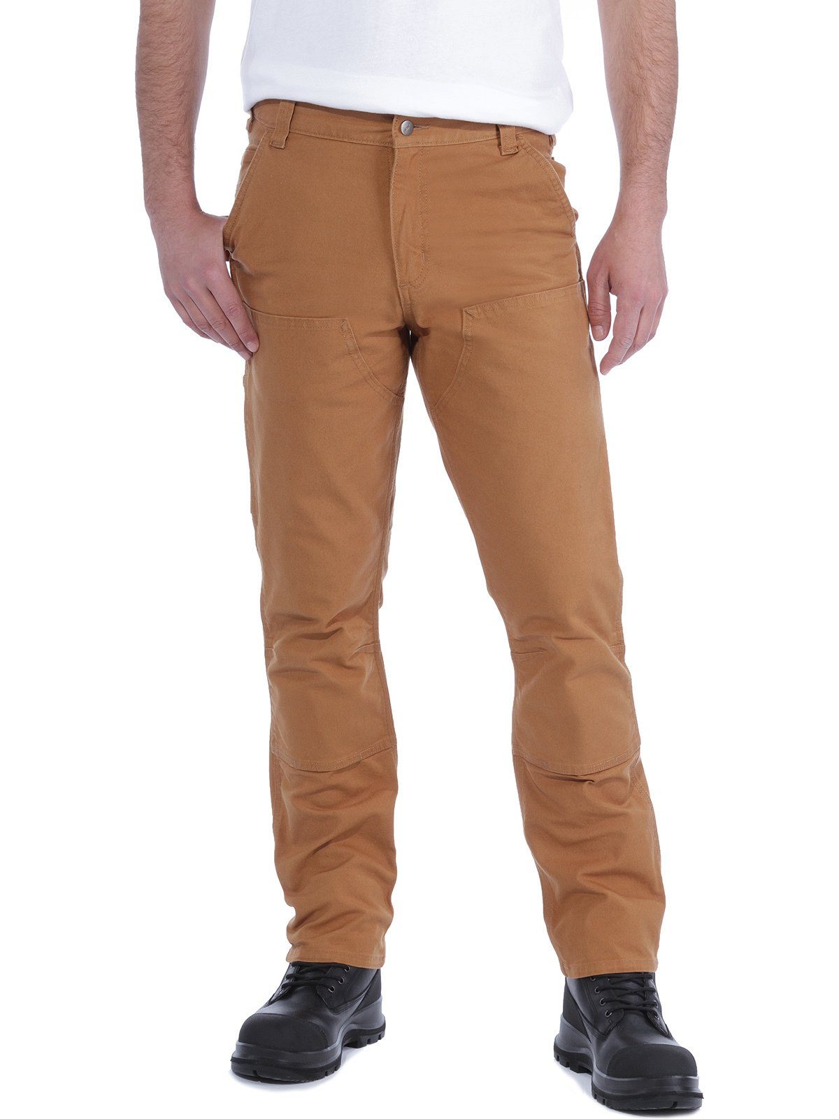 Carhartt Arbeitshose Strech carhartt Double Fit brown Front Duck Straight