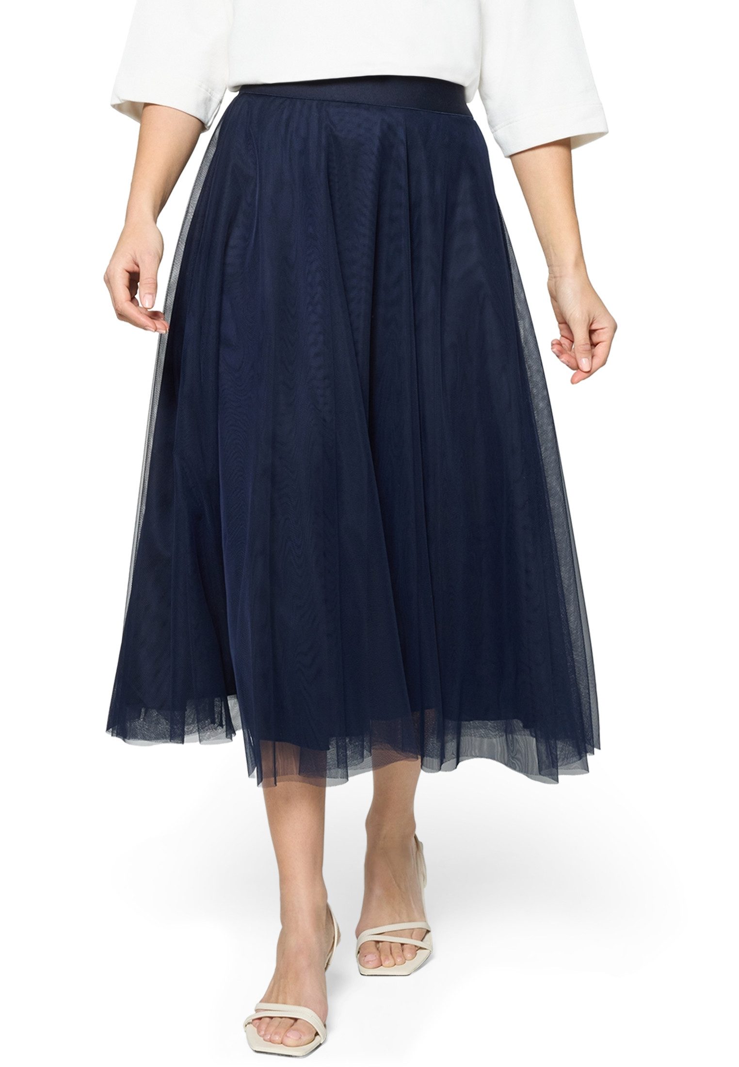 Zero Midirock Damen mit elastischem Bund Material.