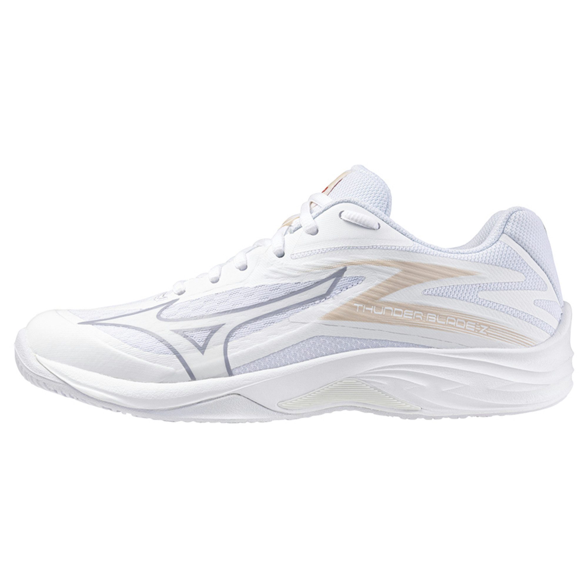 Mizuno THUNDER BLADE Z - Damen Volleyballschuh - White/Aleutian/Cloud Pink Hallenschuh