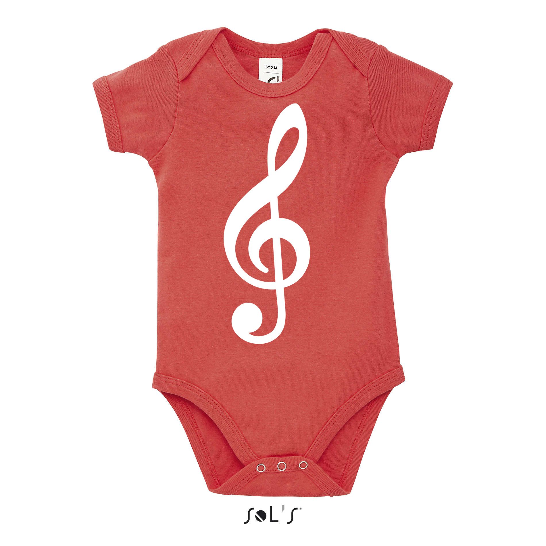 Blondie & Brownie Strampler Baby T-Shirt mit Notenschlüssel Print Baumwolle Kurzarm