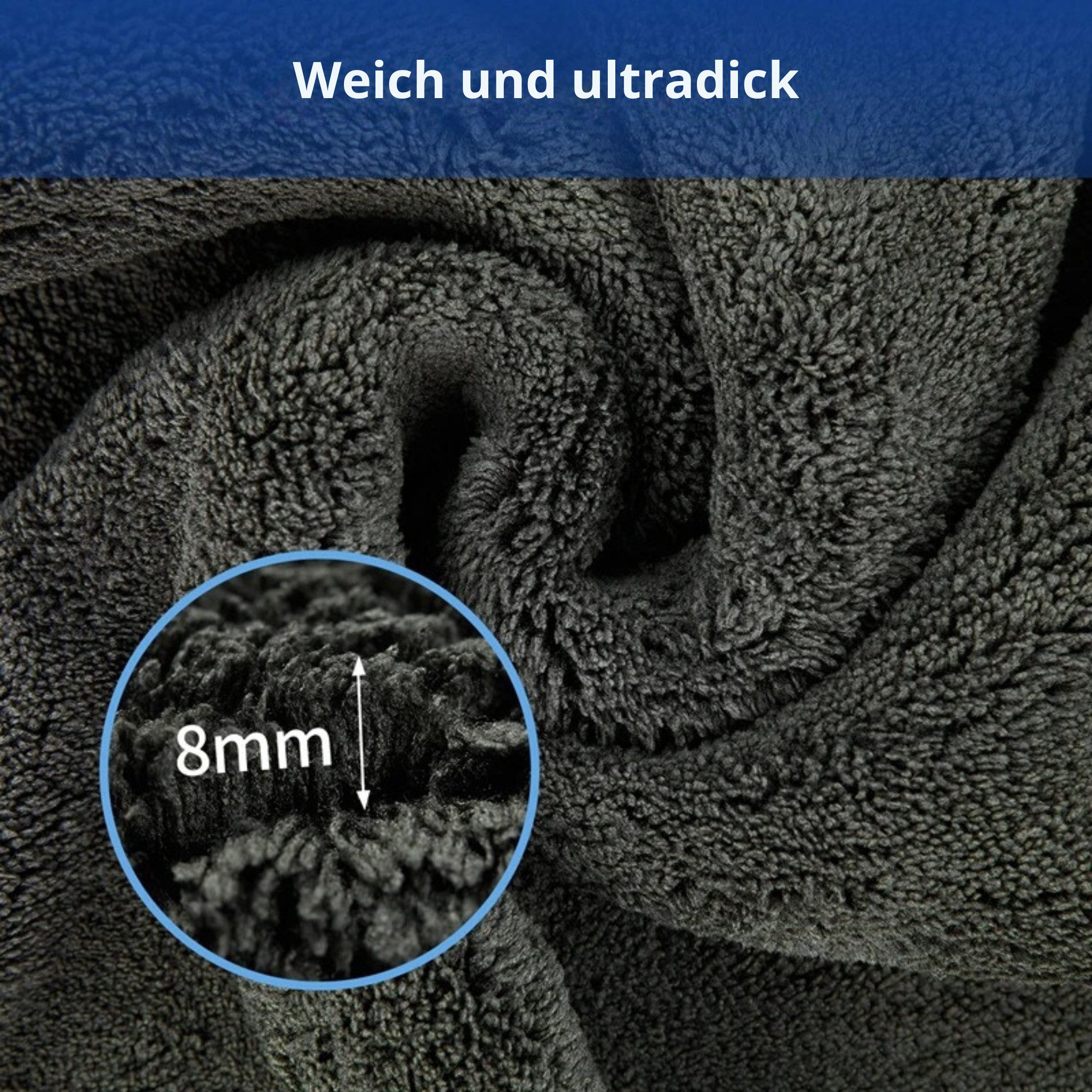 HS.SUPPLY Premium Autopflege Tuch 1200gsm, Autopflege Mikrofaser Mikrofasertuch (40, Extrem flauschig mit extremer Saugkraft, schonende Pflege für Ihr Auto) – Bild 4 von 5