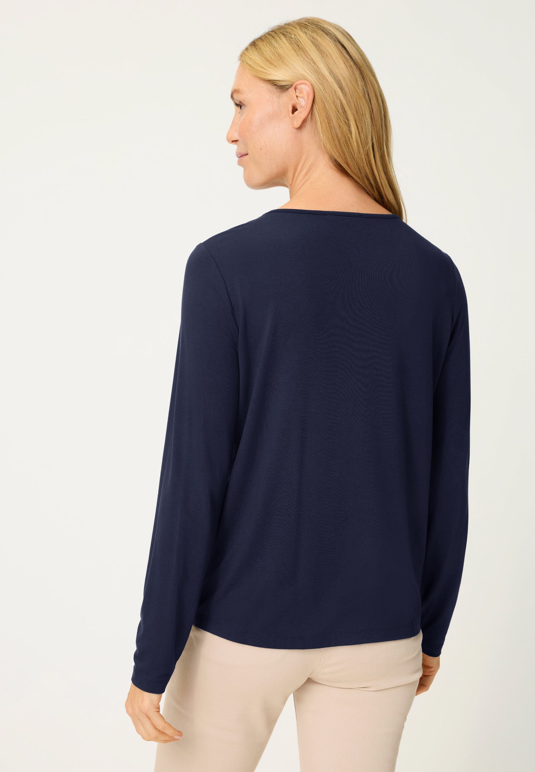 Olsen Longsleeve mit Materialmix aus Jersey und Crepe – Bild 2 von 5