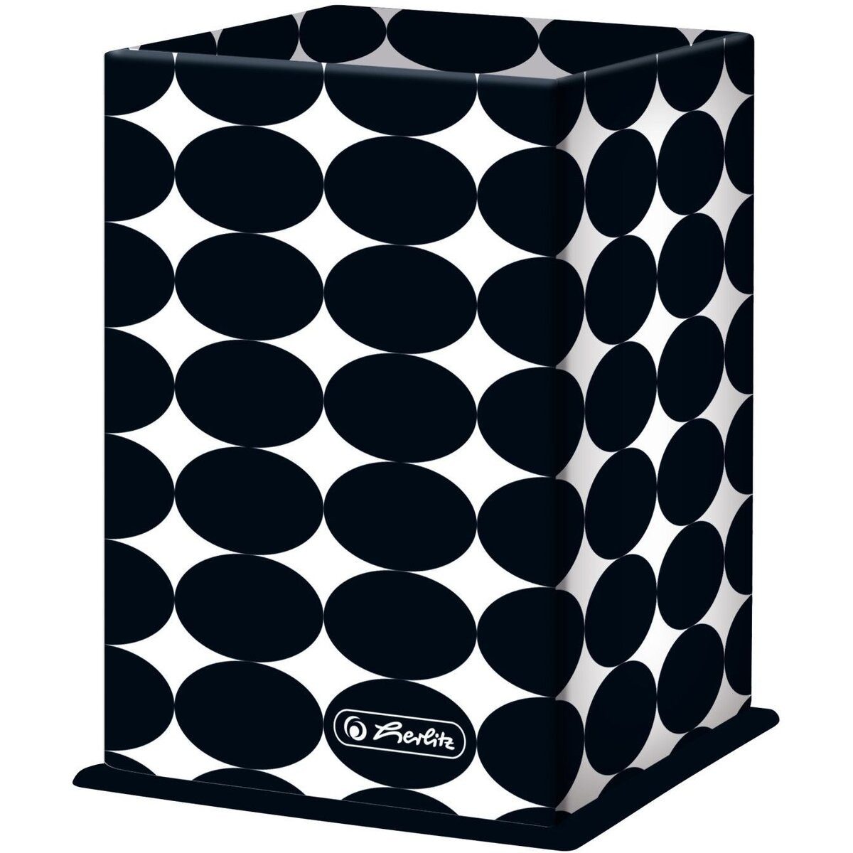 Herlitz Tischaufsatz Stifteköcher 7,6x7,6x10cm Pappe Just Black