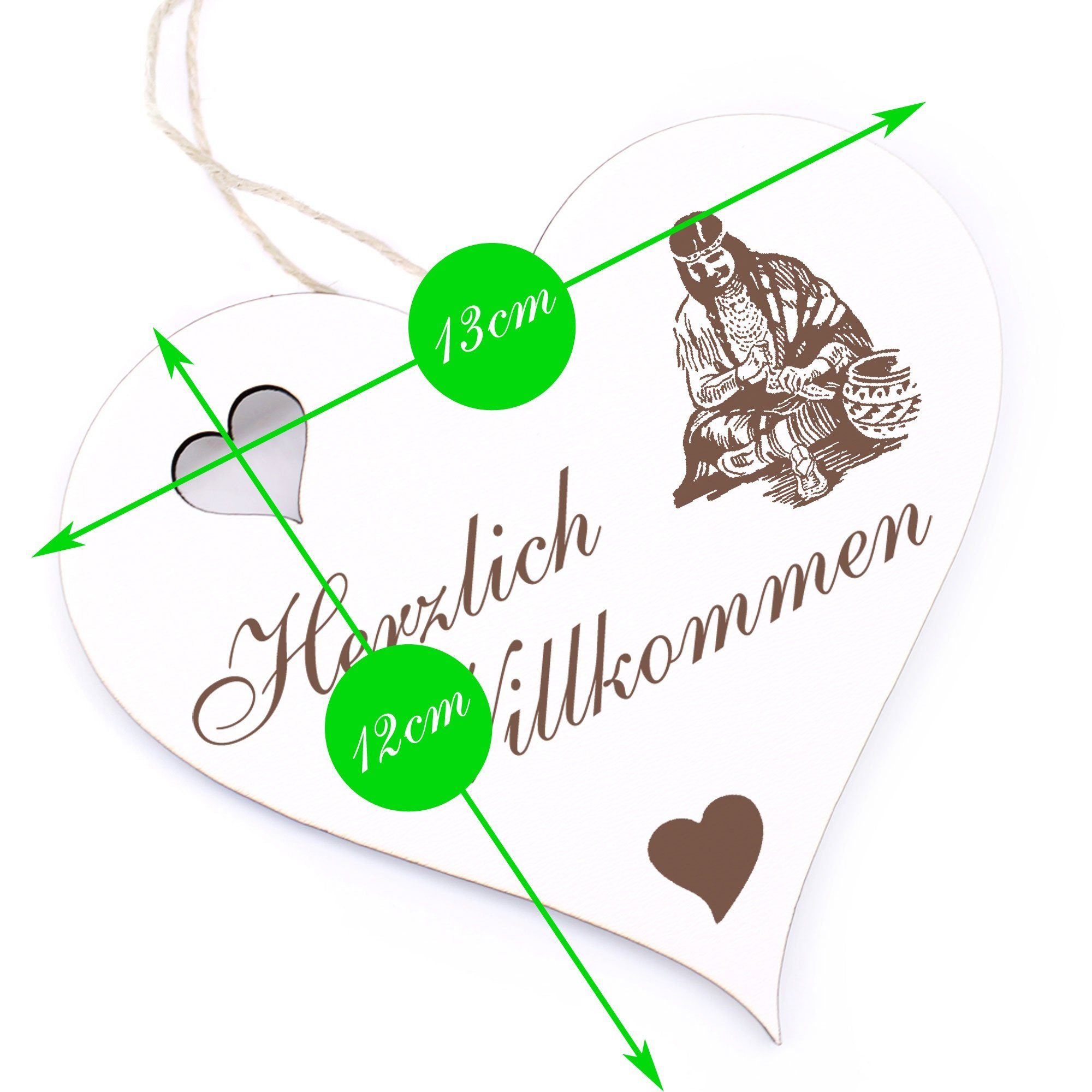 Dekolando Hängedekoration Herzlich Willkommen 13x12cm - Schamane 
