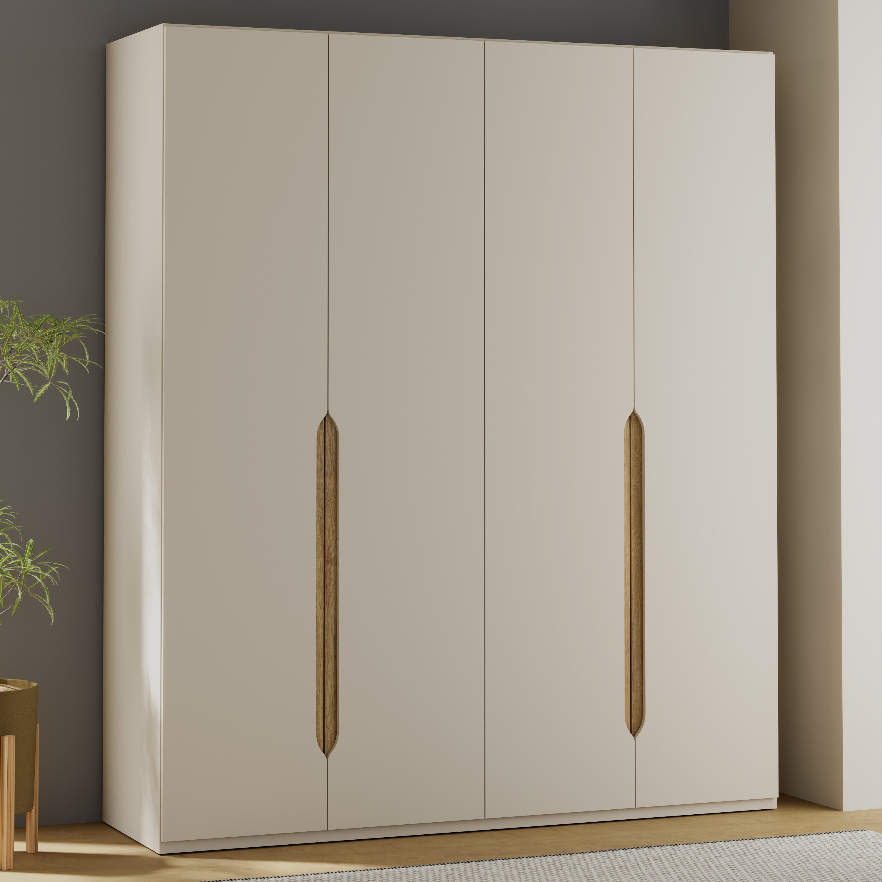 FORTE Kleiderschrank Höhe 2,10 mtr., stehende Montage, Grifflos