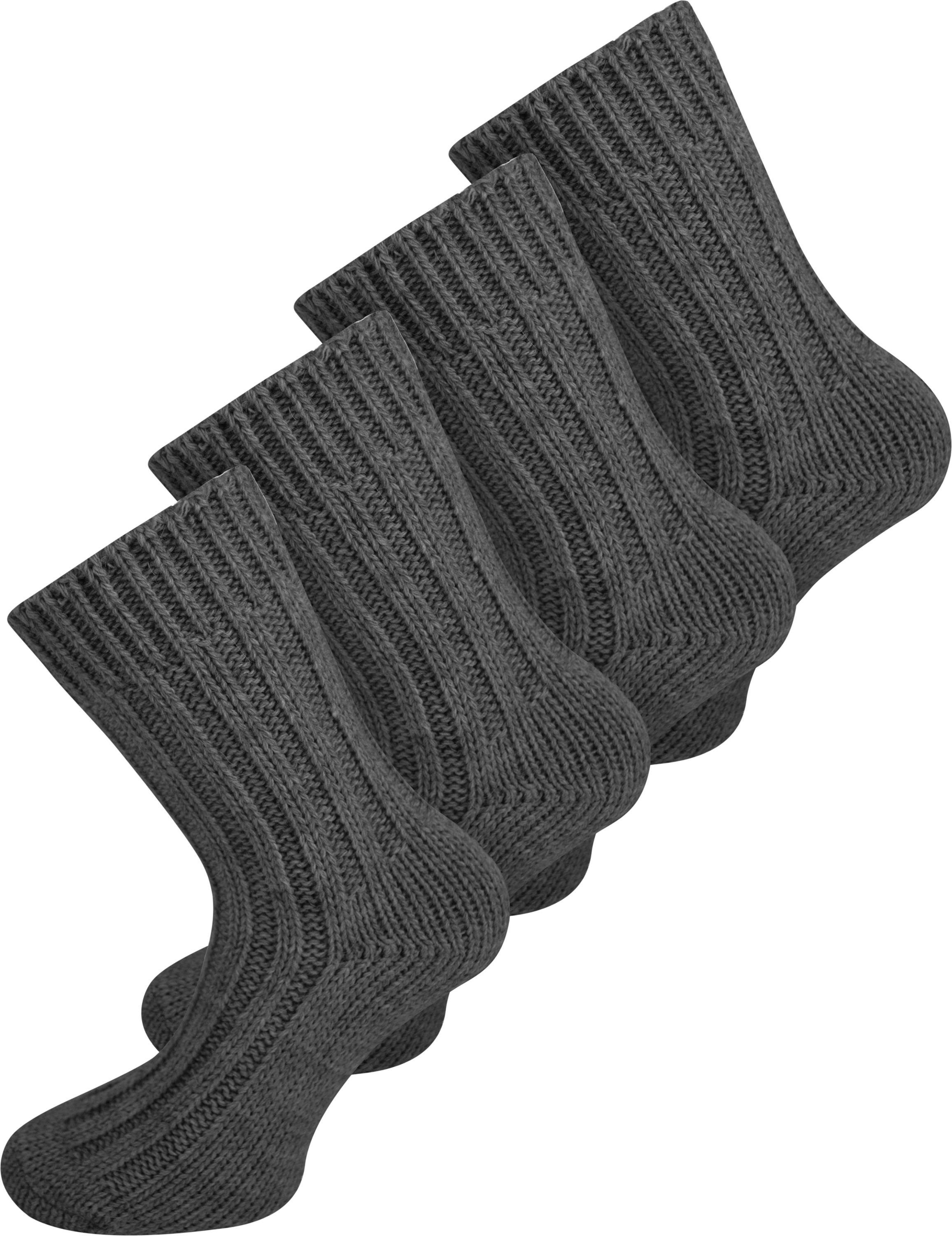 normani Thermosocken 4 Paar Alpaka-Socken (4 Paar) hochwertige Alpaka-Wolle Anthrazit