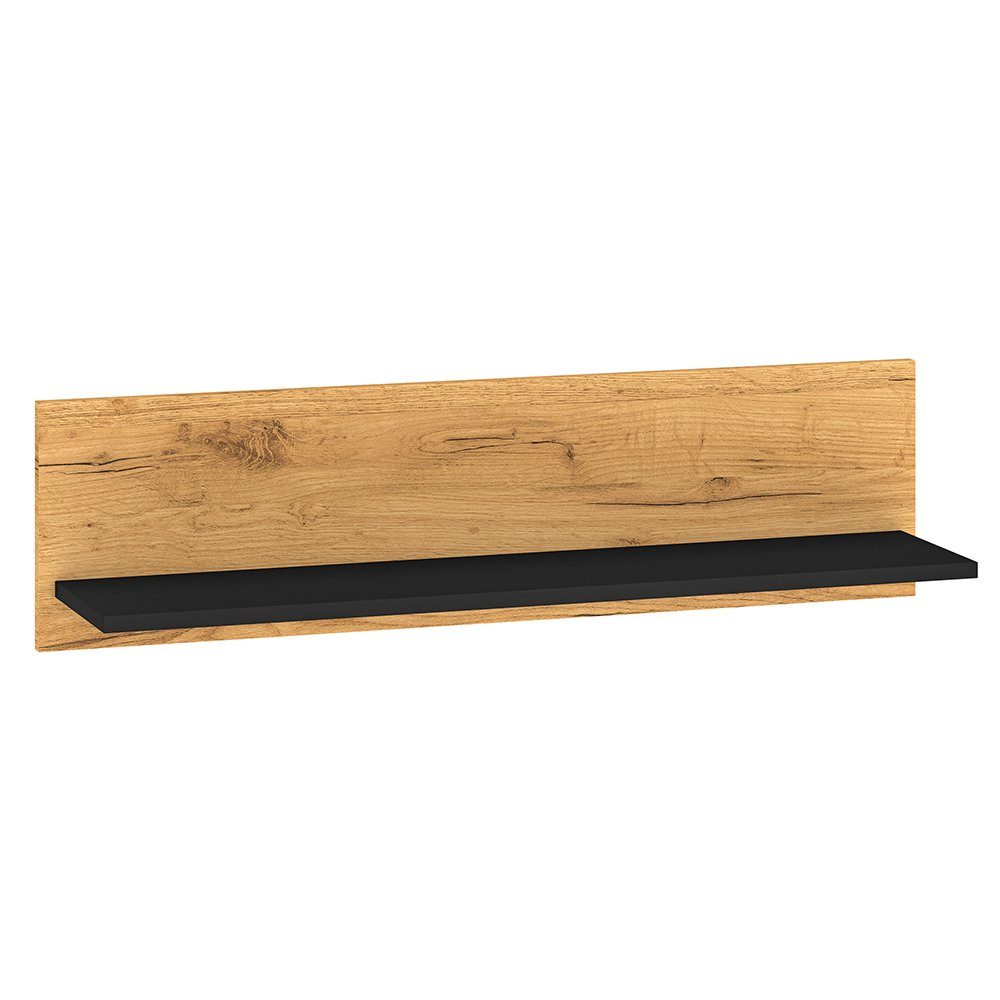 Lomadox Wandregal CASPER-131, Eiche mit schwarz, ca. 110/24/21 cm günstig online kaufen