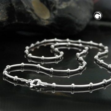 unbespielt Silberkette Halskette 1 mm runde Schlangenkette mit Kugeln 925 Silber 38 cm, Silberschmuck für Damen