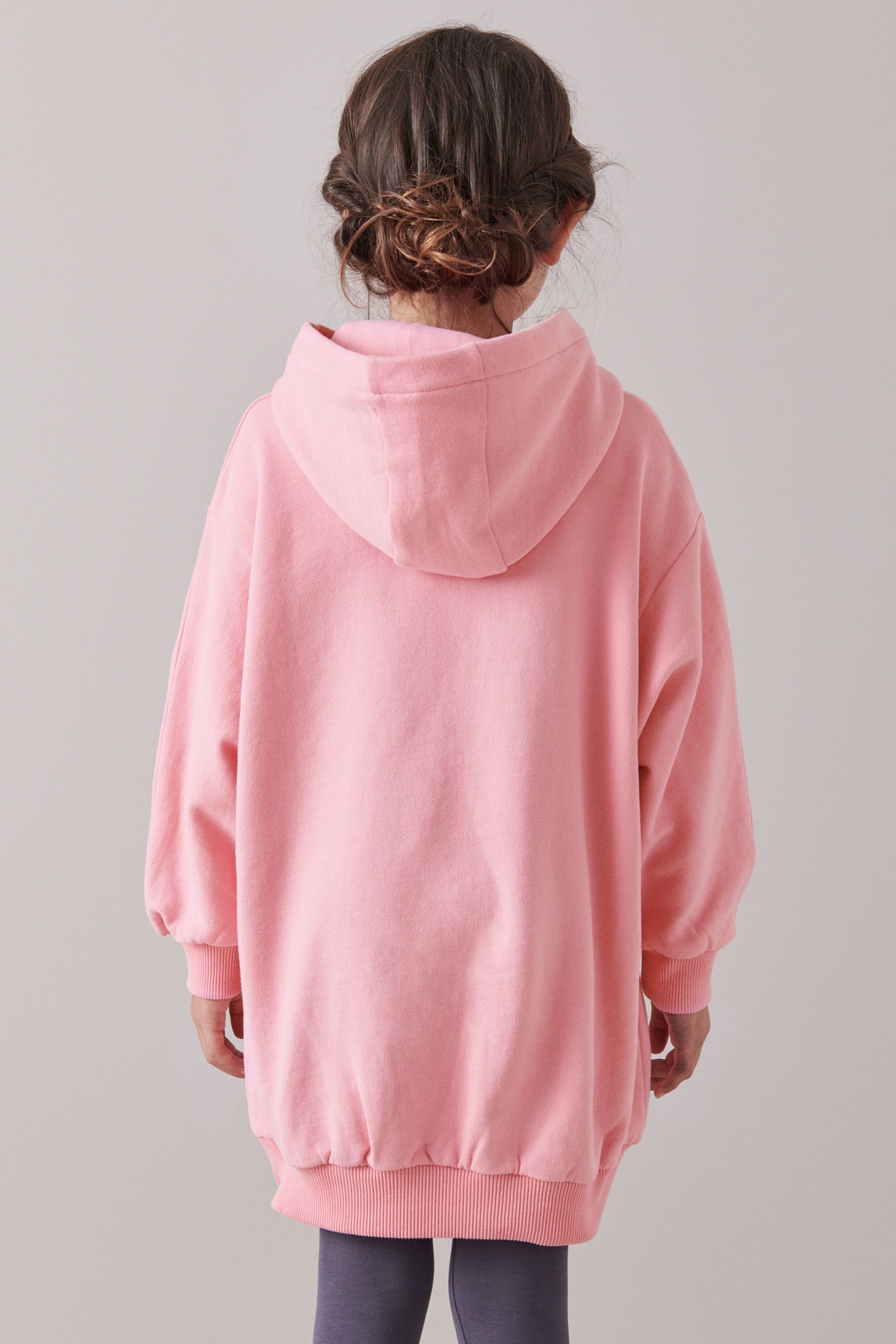 Pink Longsweatshirt Langes Next (1-tlg) Kapuzensweatshirt