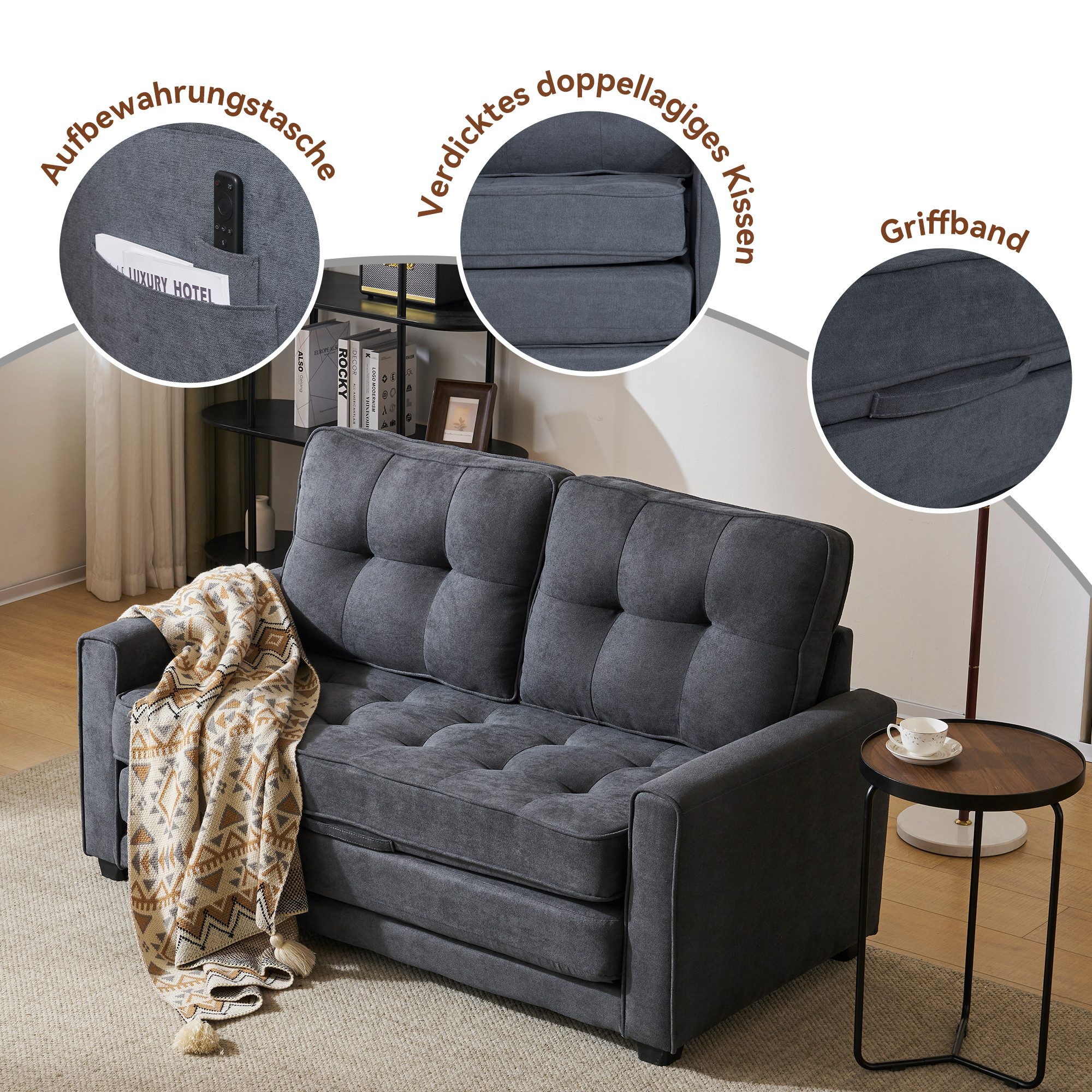 Merax Schlafsofa 3-in-1 Klappbares Couch, Bettsofa, günstig online kaufen