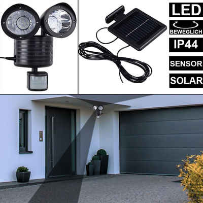 etc-shop LED Wandstrahler, LED Solar Außen Wand Leuchte Bewegungsmelder Strahler Einfahrt Hof Beleuchtung