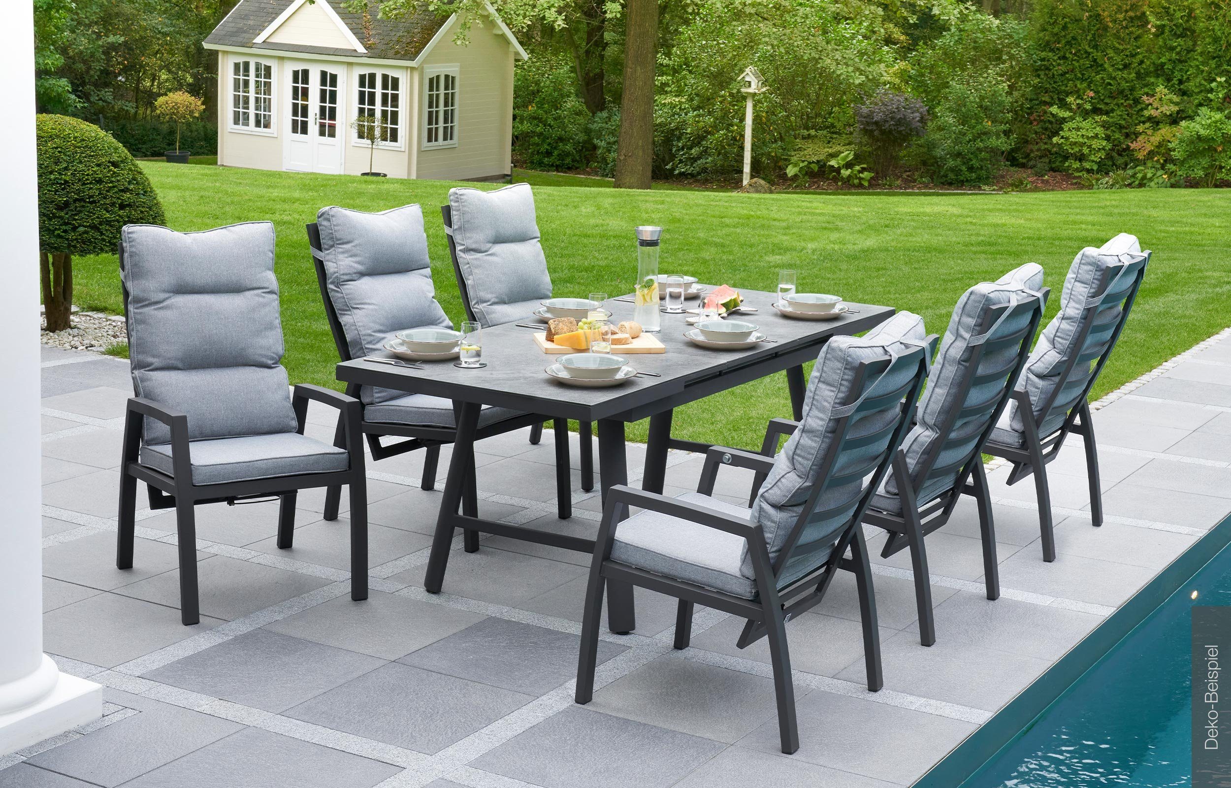 LC Garden Gartenstuhl Bondino Dining 4er Set Positionsstuhl Verstellsessel