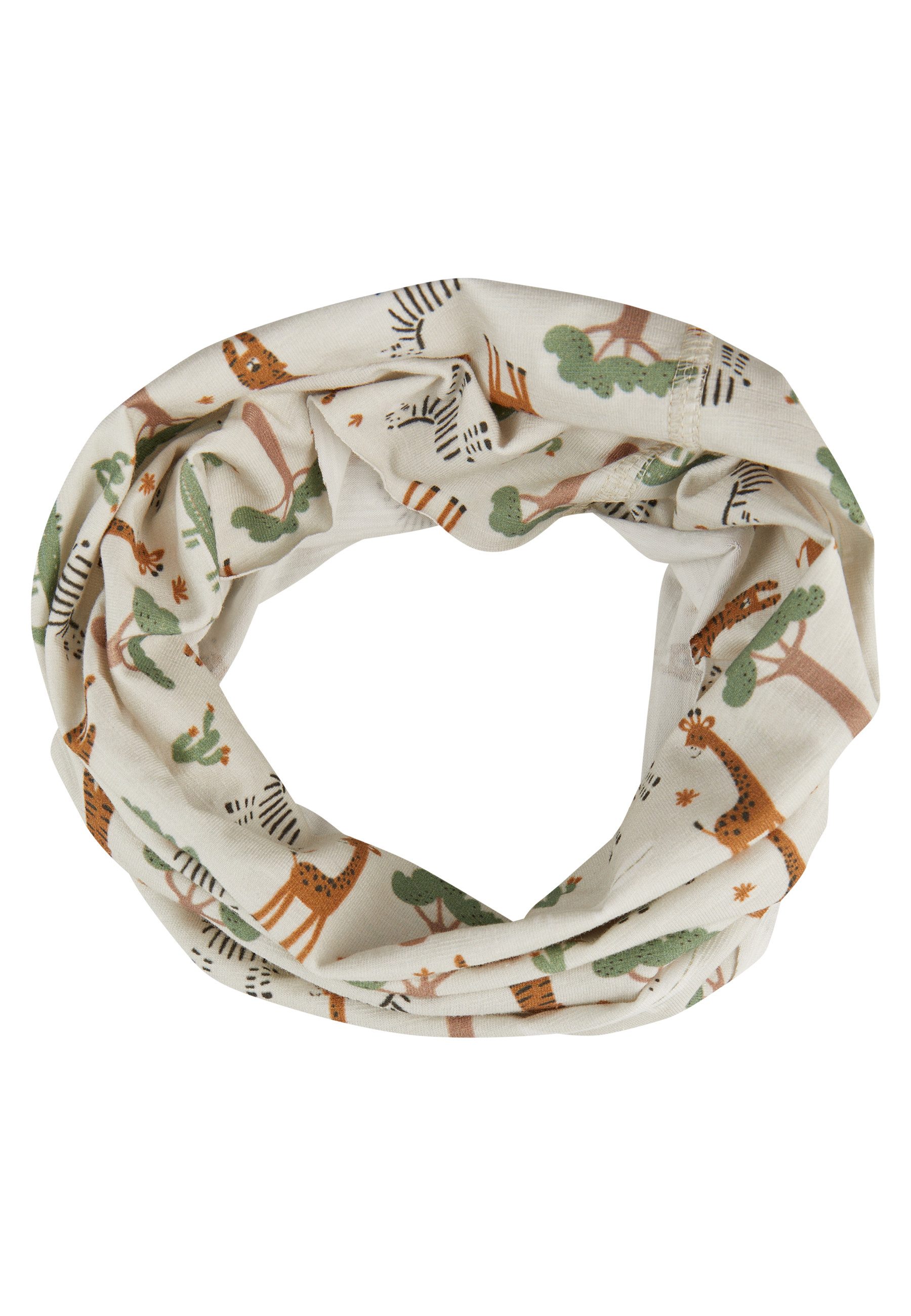 Sterntaler® Halstuch Schlauchschal Safaritiere, (1-St), Schlauchschal aus Flammgarn-Jersey mit Safari-Tier-Print