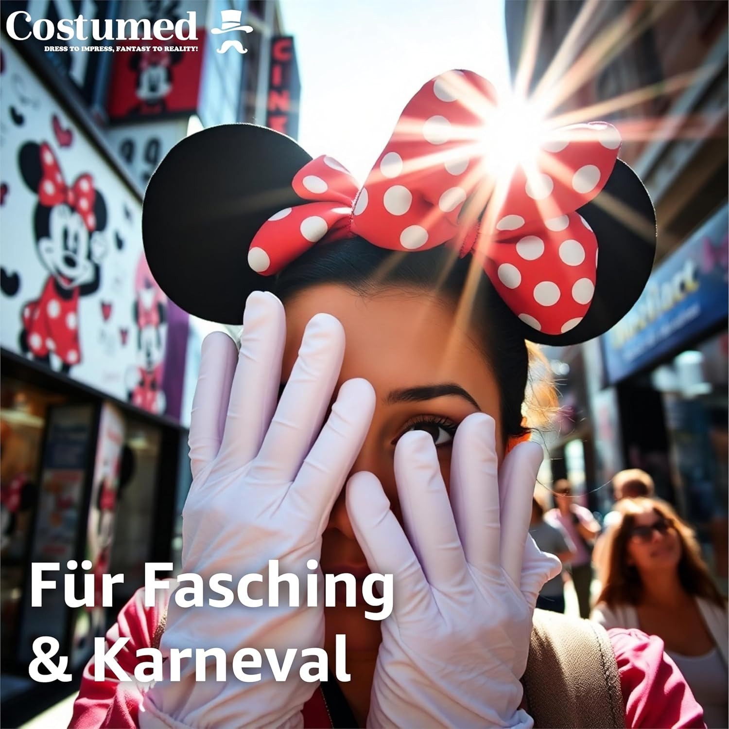 Costumed Kostüm Kostüm Set mit Handschuhen und Mausohren – 2er Set Fasching & Karneval