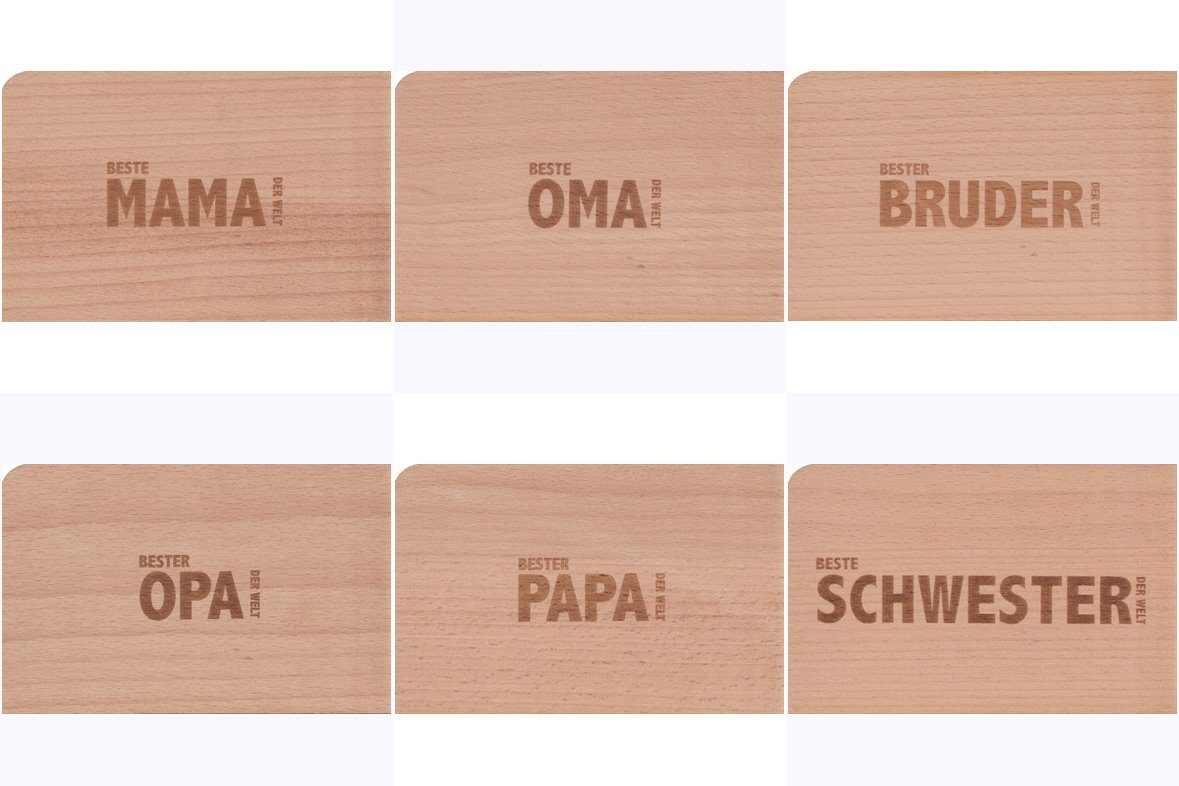 Welt" der Holzpostkarten-Set Familie "Beste Postkarte