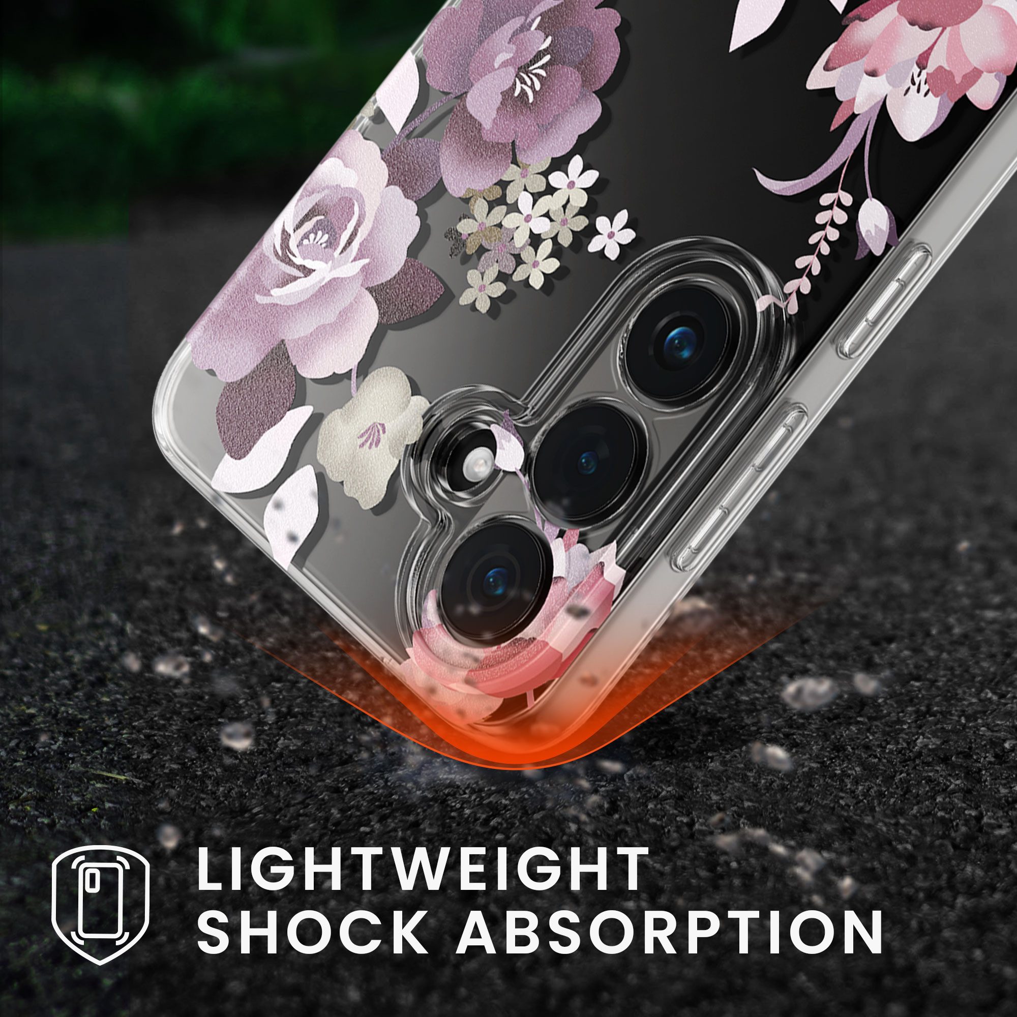 kwmobile Smartphone-Hülle Hülle für Samsung Galaxy S26 Handyhülle - Silikon, Case mit Schutzfolie Blumenblüten und Rosen Design – Bild 4 von 5