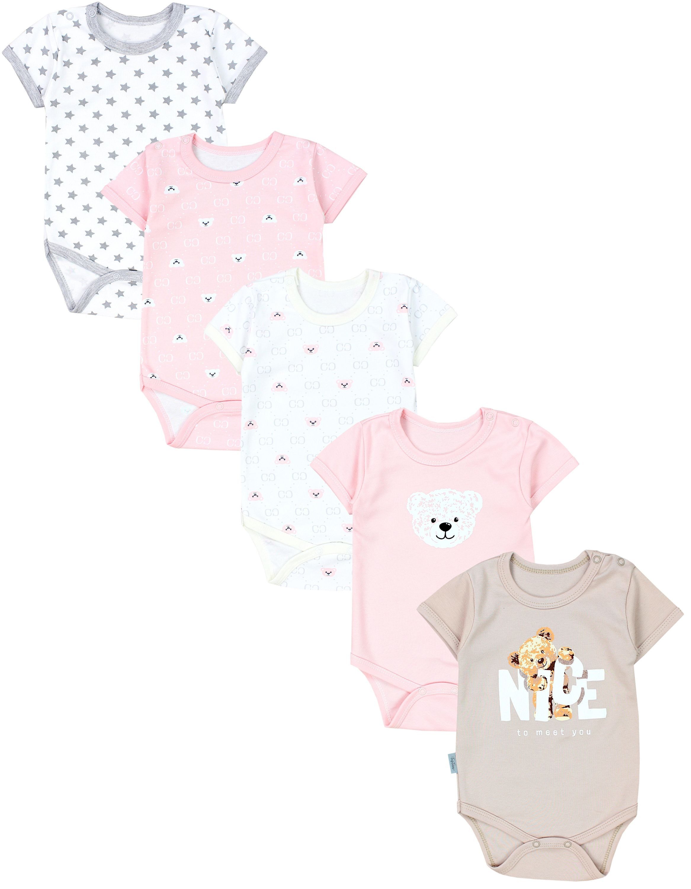 Kurzarmbody TupTam Mädchen Baby Body Kurzarm in Unifarben - 5er Pack