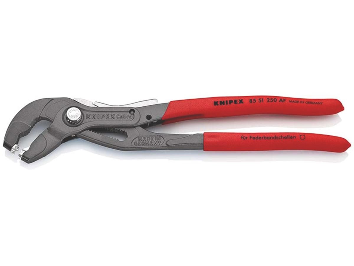Knipex Wasserpumpenzange 85 51 Federbandschellenzange, für Schlauchschellen, Rostschutz Atramentiert