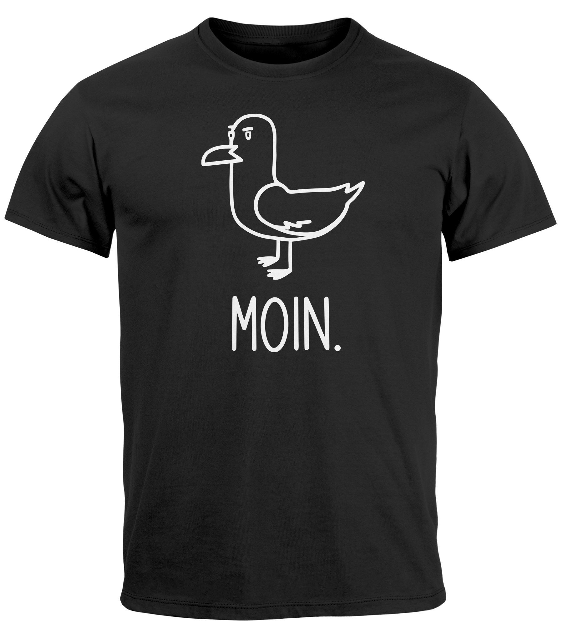 MoonWorks Print-Shirt Herren T-Shirt Frontprint Moin günstig online kaufen