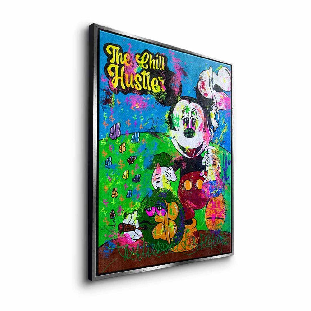 Maus money Micky hustle mi chill Hustler goldener DOTCOMCANVAS® Leinwandbild The Mickey Rahmen Leinwandbild, Mouse