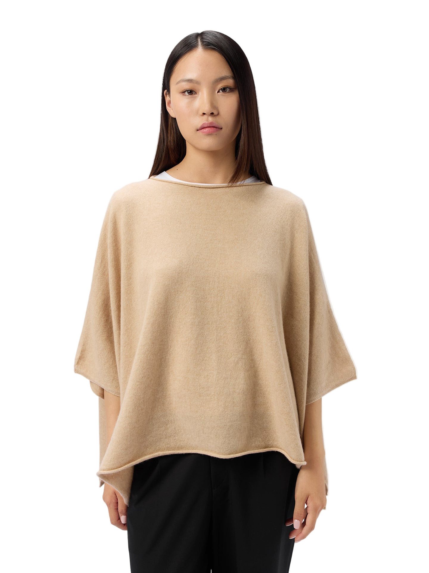 GOBI Cashmere Poncho Timeless Kaschmir-Poncho mit Bootsausschnitt