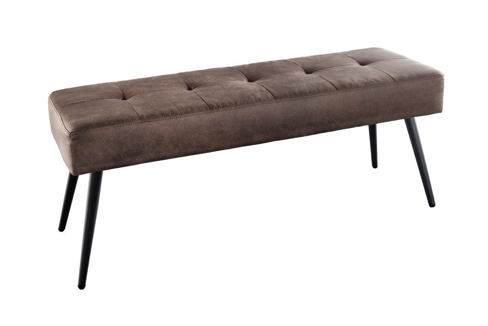 riess-ambiente Sitzbank BOUTIQUE 100cm antik braun/schwarz – Microfaser, Metallbeine, modern (Einzelartikel, 1-St), strapazierfähig & im modernen Stil – ideal für Flur oder Wohnbereich