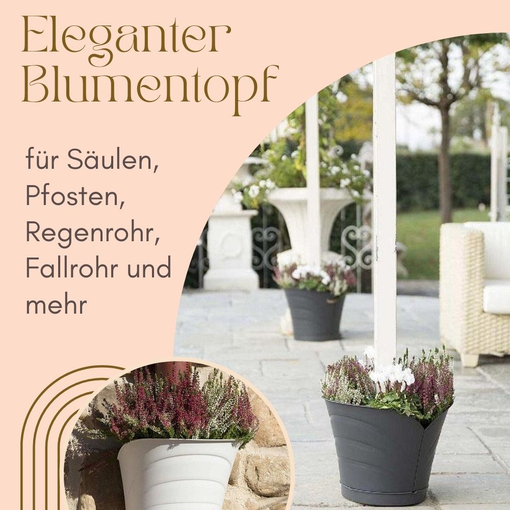 GarPet Blumentopf Blumentopf für Regenrohr Fallrohr Blumentopf Pflanzengefäß Regenrinne – Bild 3 von 5