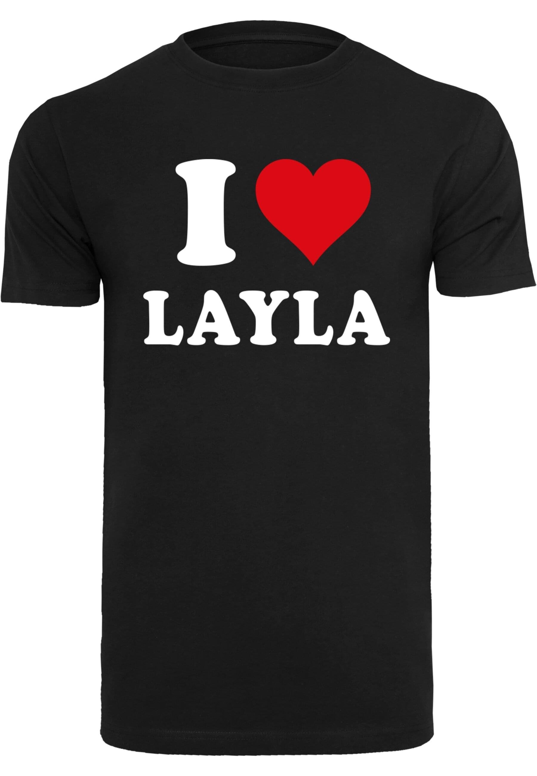 Merchcode T-Shirt Herren I Love Layla X T-Shirt (1-tlg) black