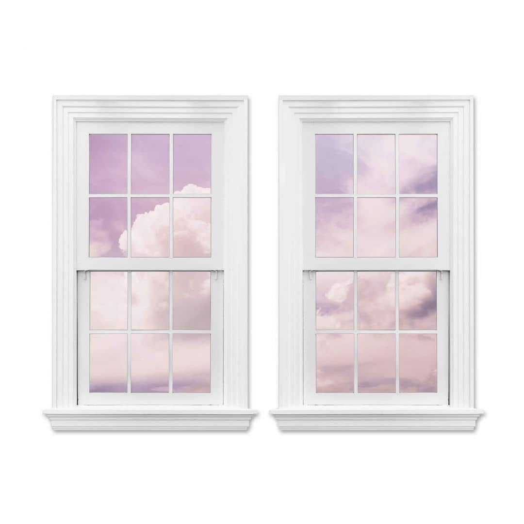 K&L Wall Affirmationen, Art Wolken Wandbild lila Wandtattoo Himmel Sommer selbstklebend Wandtattoo 3D Fenster Aufkleber Abend