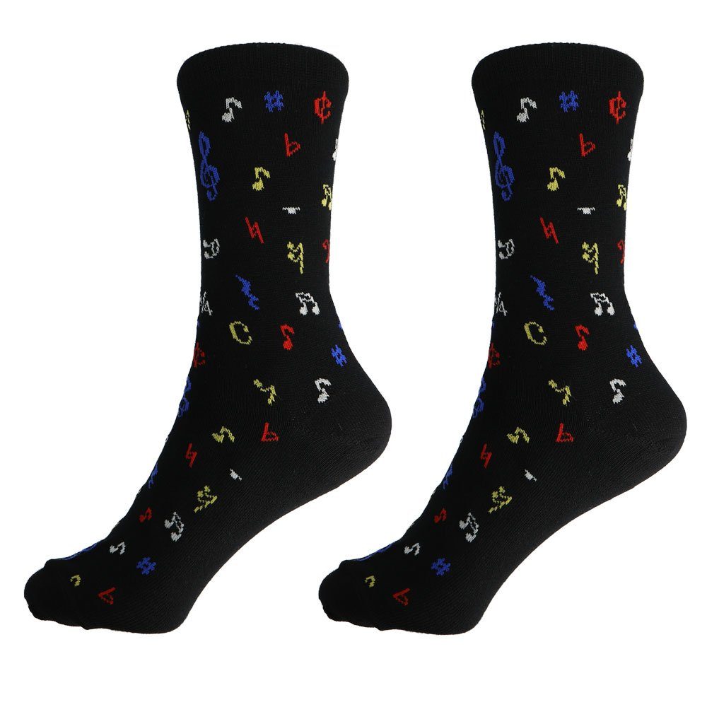Freizeitsocken Musik-Socken schwarz mit Noten