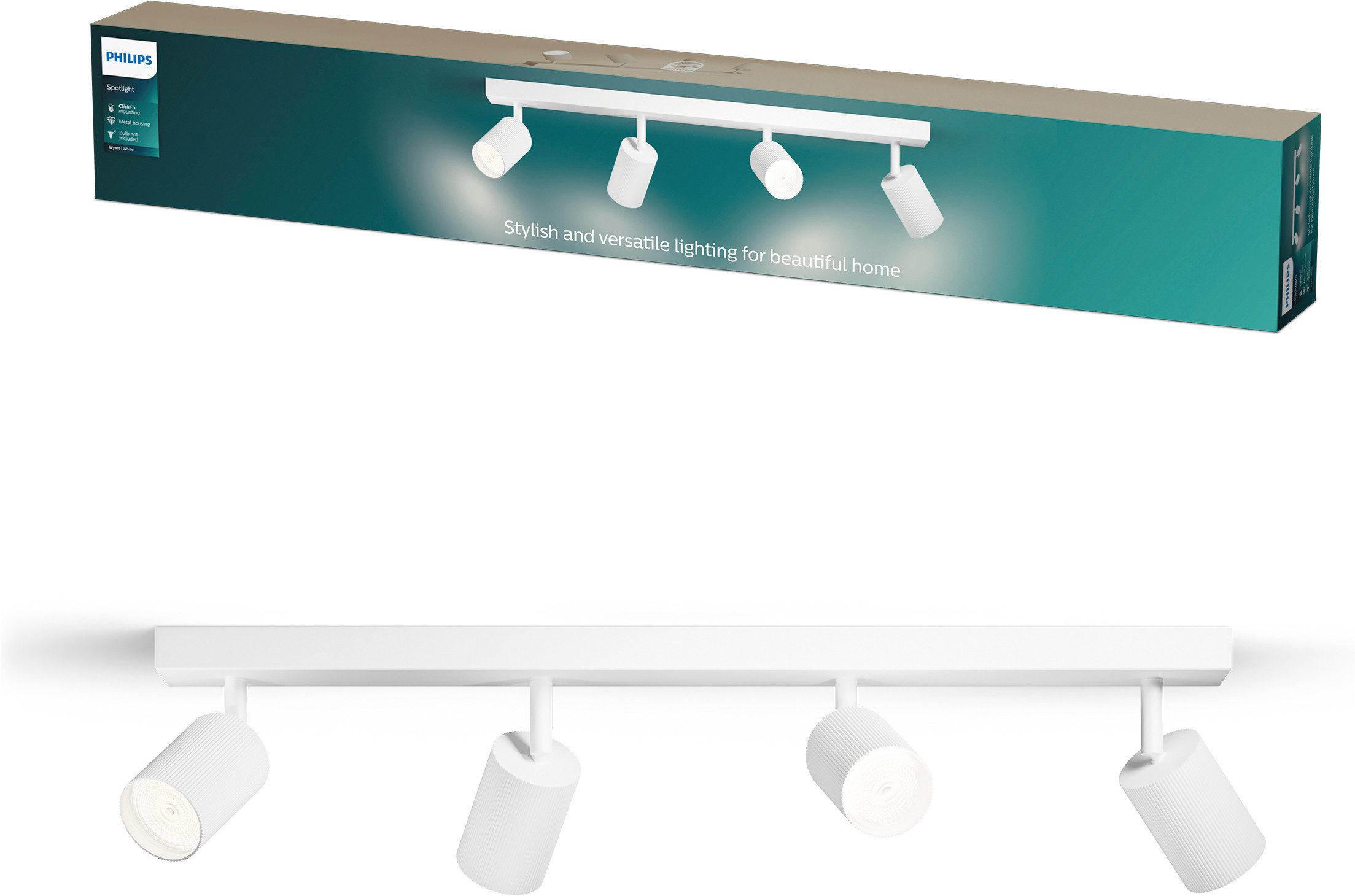 Philips Deckenspot Wyatt LED, Aluminium, exklusive GU10, ohne Leuchtmittel, Wand- & Deckenmontage, schwenkbar