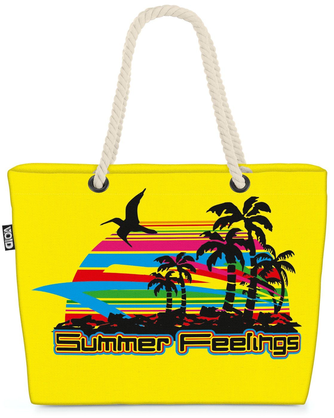 VOID Strandtasche (1-tlg), Sommer gelb Meer Insel Baden Strand Urlaub