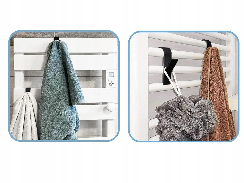 VERK GROUP Handtuchhaken 2x Heizkörper Handtuchhaken Badheizkörper Haken Rundheizkörper, Waschlappen, Badheizkörper, Badezimmer und Gäste-WC, Rippenheizkörper,  – Bild 4 von 4