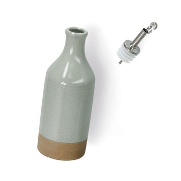Zeller Present Küchenorganizer-Set Essig-/Ölflasche, 420 ml, Steingut/Edelstahl