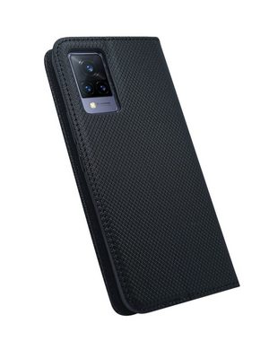 cofi1453 Handyhülle Buch-Tasche Hülle für Vivo V21 4G in schwarz 6.44" Zoll, Kunstleder Schutzhülle Handy Wallet Case Cover mit Kartenfächern, Standfunktion