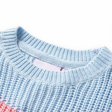 vidaXL Rundhalspullover Kinderpullover Gestrickt Blau 128