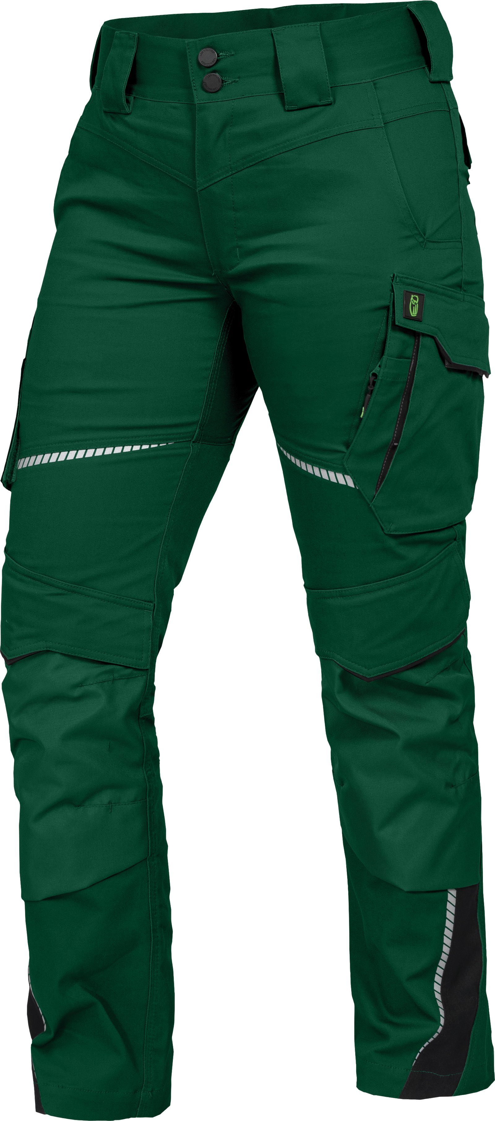 Leibwächter Arbeitshose Damen Flex-line Arbeitshose mit Reflektoren und femininer Passform (Ergonomische Passform mit Reflektoren, Funktionshose für Handwerk, Lager und Montage) Cargohose mit 290 g/m²