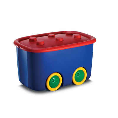Smartbox Pro Spielzeugtruhe (1 St), Aufbewahrungsboxen mit Deckel Spielzeugkiste Spielzeugbox bunt 46 Liter Größe L