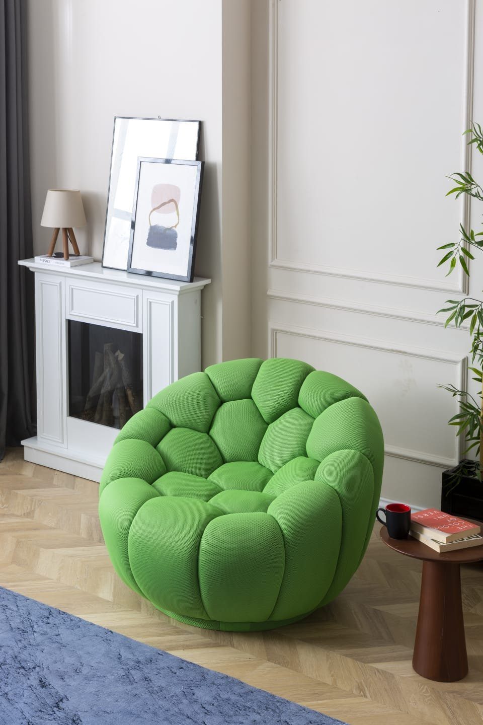 JVmoebel Sessel, Luxus Sessel Möbel Club Fernseh Lounge Relax Stuhl Textil Einrichtung Grün