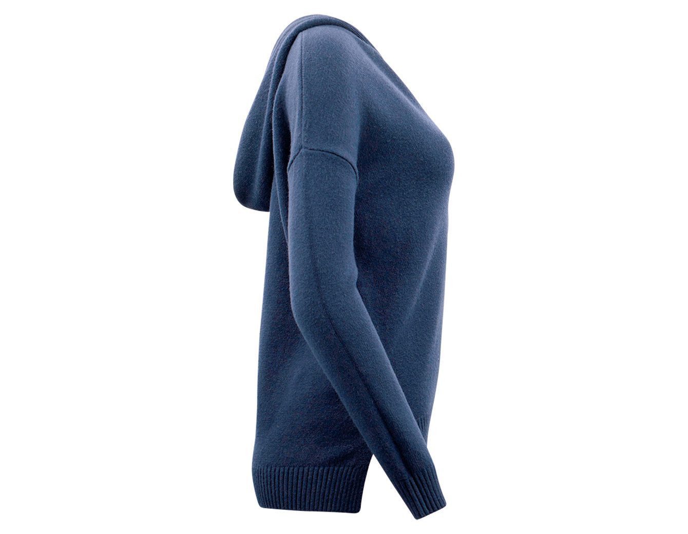 Passioni Kapuzenpullover in Boxy-Form mit V-Ausschnitt