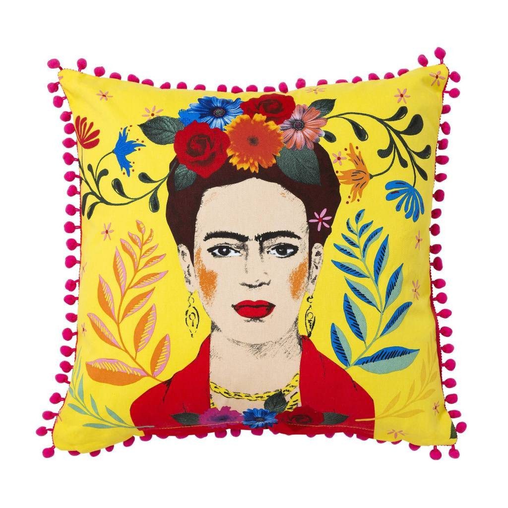 Talking Tables Dekokissen Frida Kahlo, Boho-Look, Bunt, Troddel
