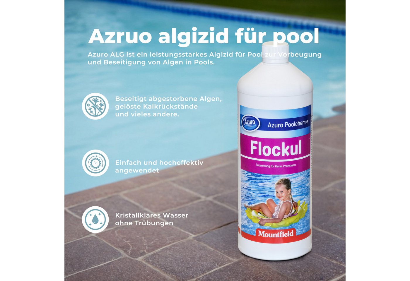 Thumbnail - Azuro Poolpflege Flockungsmittel für Pools – Klarwasser und blitzblank, 1L – Made in Europe