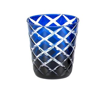 EDZARD Gläser-Set Dio Blau, Kristallglas, 4er-Set, handgeschliffene Überfanggläser, Longdrinkgläser-Set, 230 ml