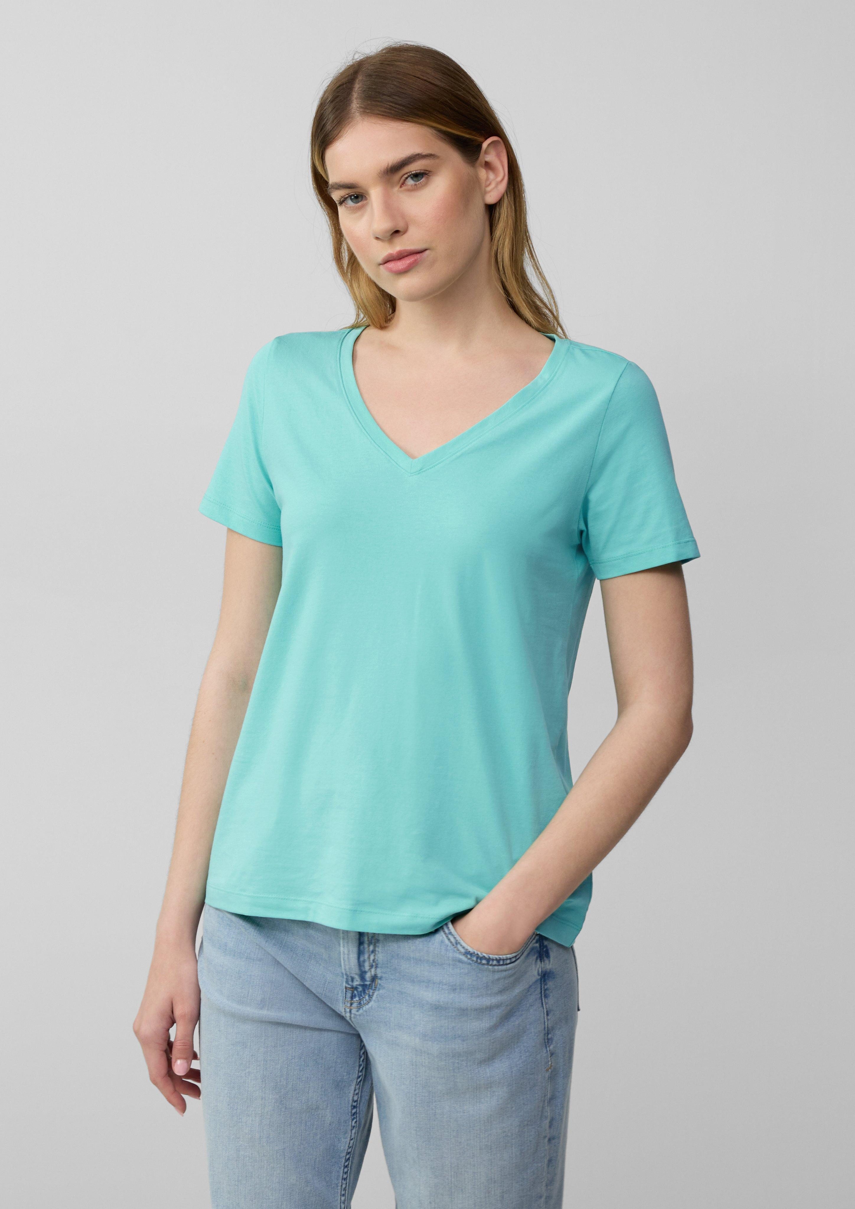 s.Oliver Kurzarmshirt T-Shirt mit V-Ausschnitt günstig online kaufen