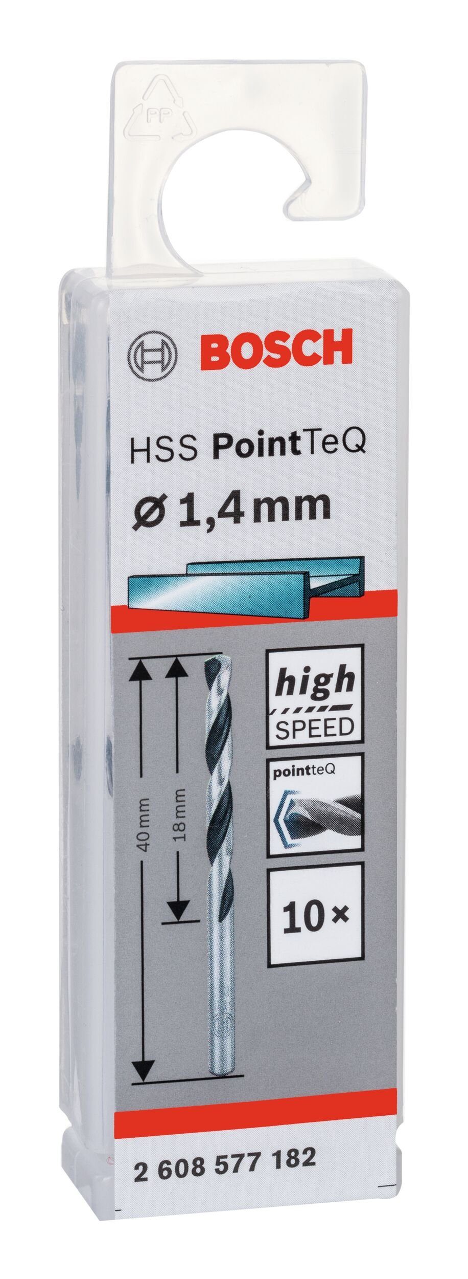 1,4 PointTeQ mm Metallbohrer, 338) (10 Stück), HSS (DIN - 10er-Pack BOSCH - Metallspiralbohrer