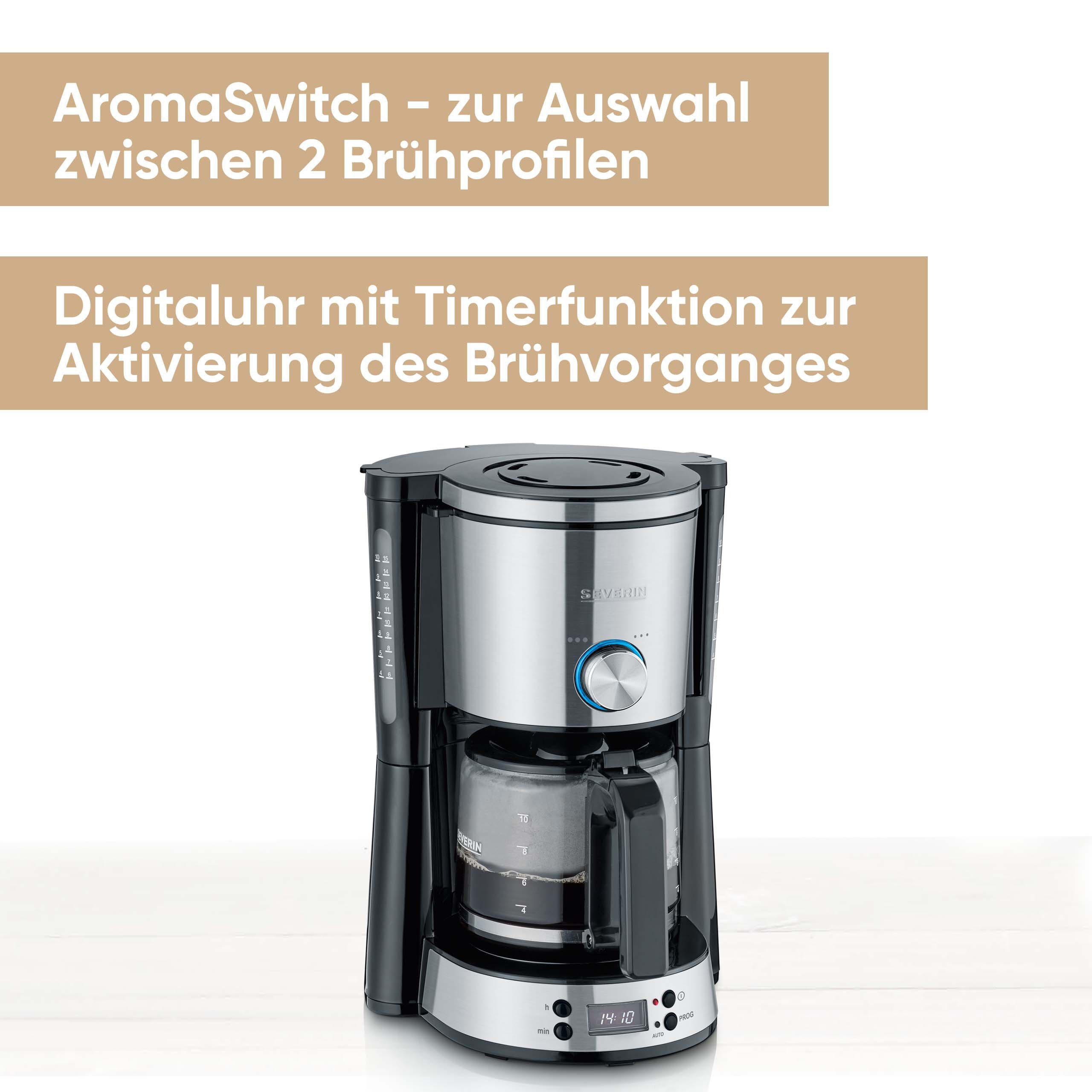 Severin Filterkaffeemaschine KA 4826, 1,25l Kaffeekanne, 1x4