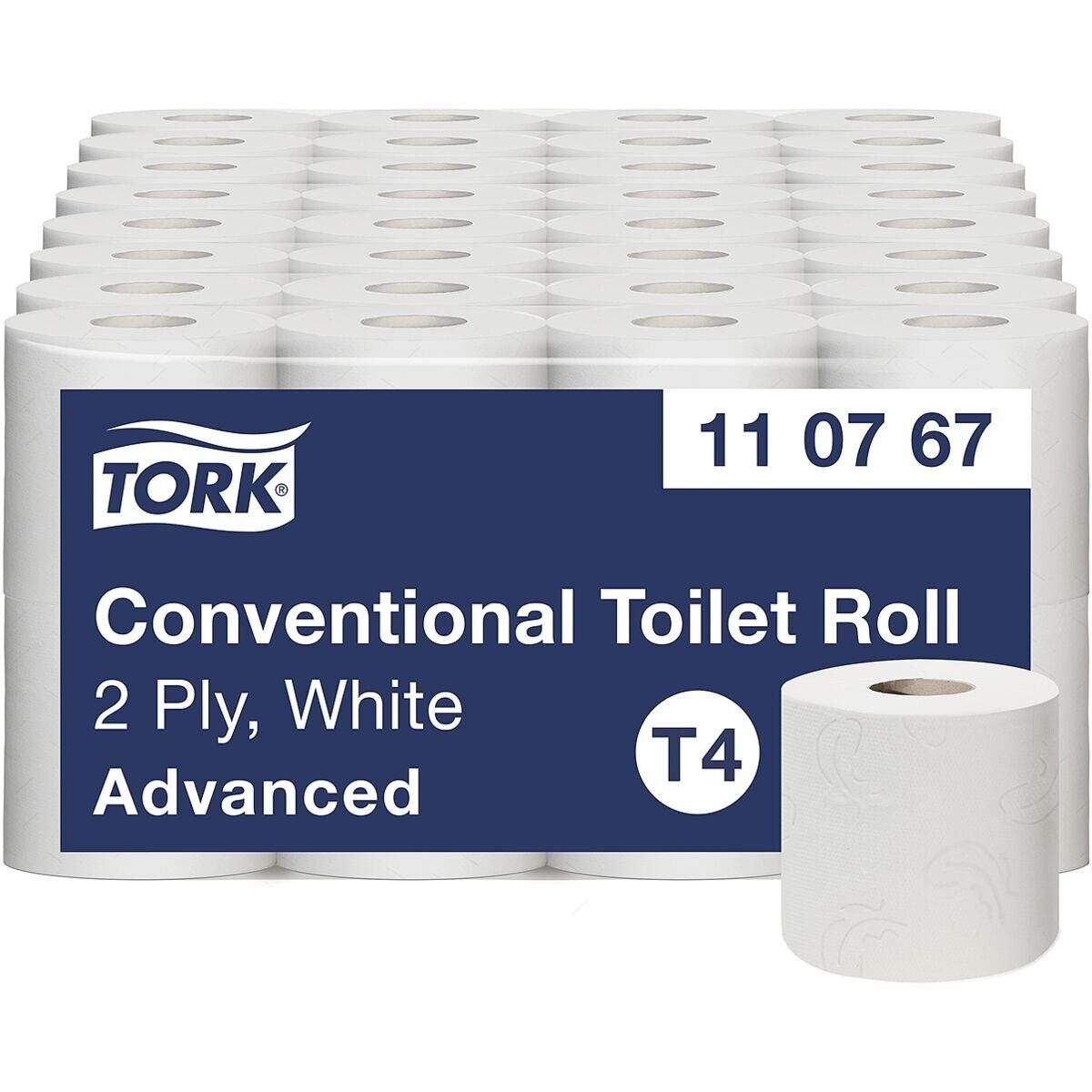 TORK Toilettenpapier Advanced (64-St), 2-lagig, hochweiß, 250 Blatt/Rolle