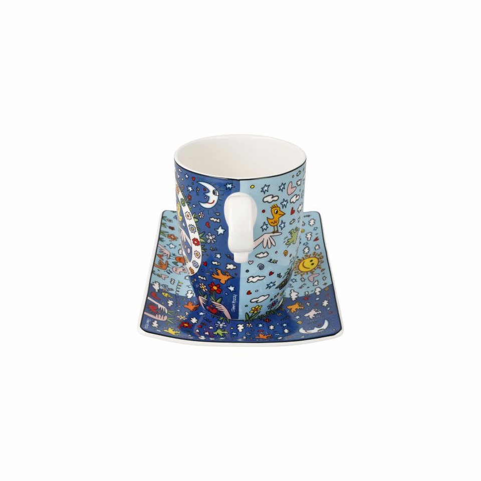 Goebel Tasse James Rizzi - Give Peace a Chance, Fine Bone China, Motiv von James  Rizzi